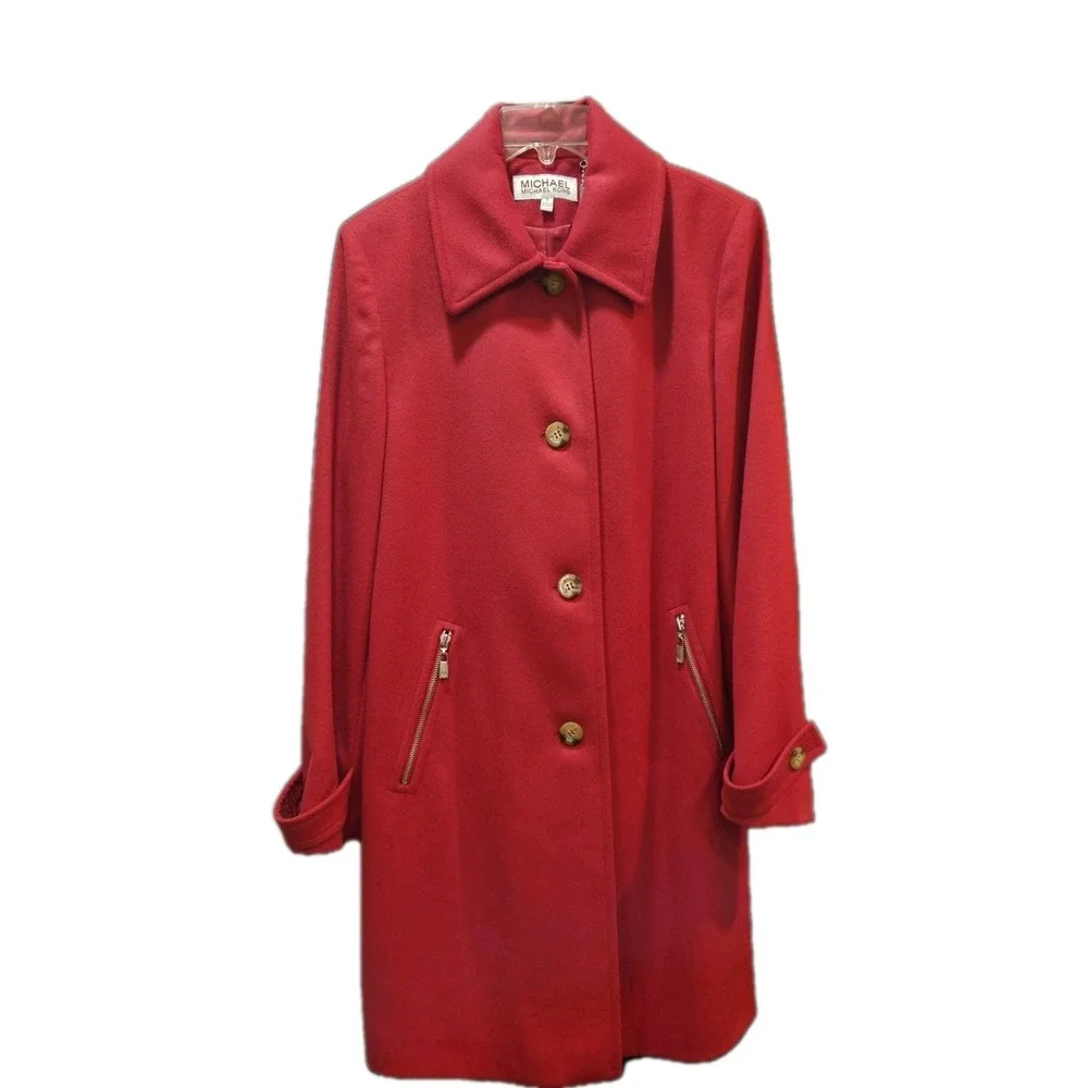 Michael Kors Vintage 1990's Red Pea Coat Size 8 *See Minor Flaws In Pictures*